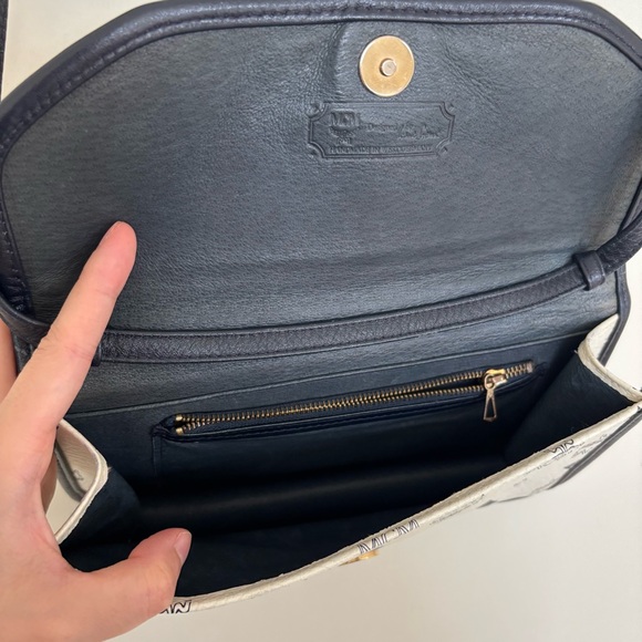 Authentic MCM Visetos Black and White Crossbody Bag- handmade in Germany - Picture 7 of 10